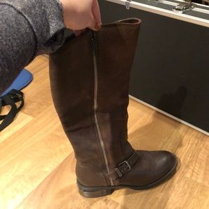 Brown knee high boots
